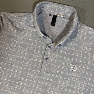 Adidas x Disney Golf Polo Mens Large Geometric AOP Light Blue/White